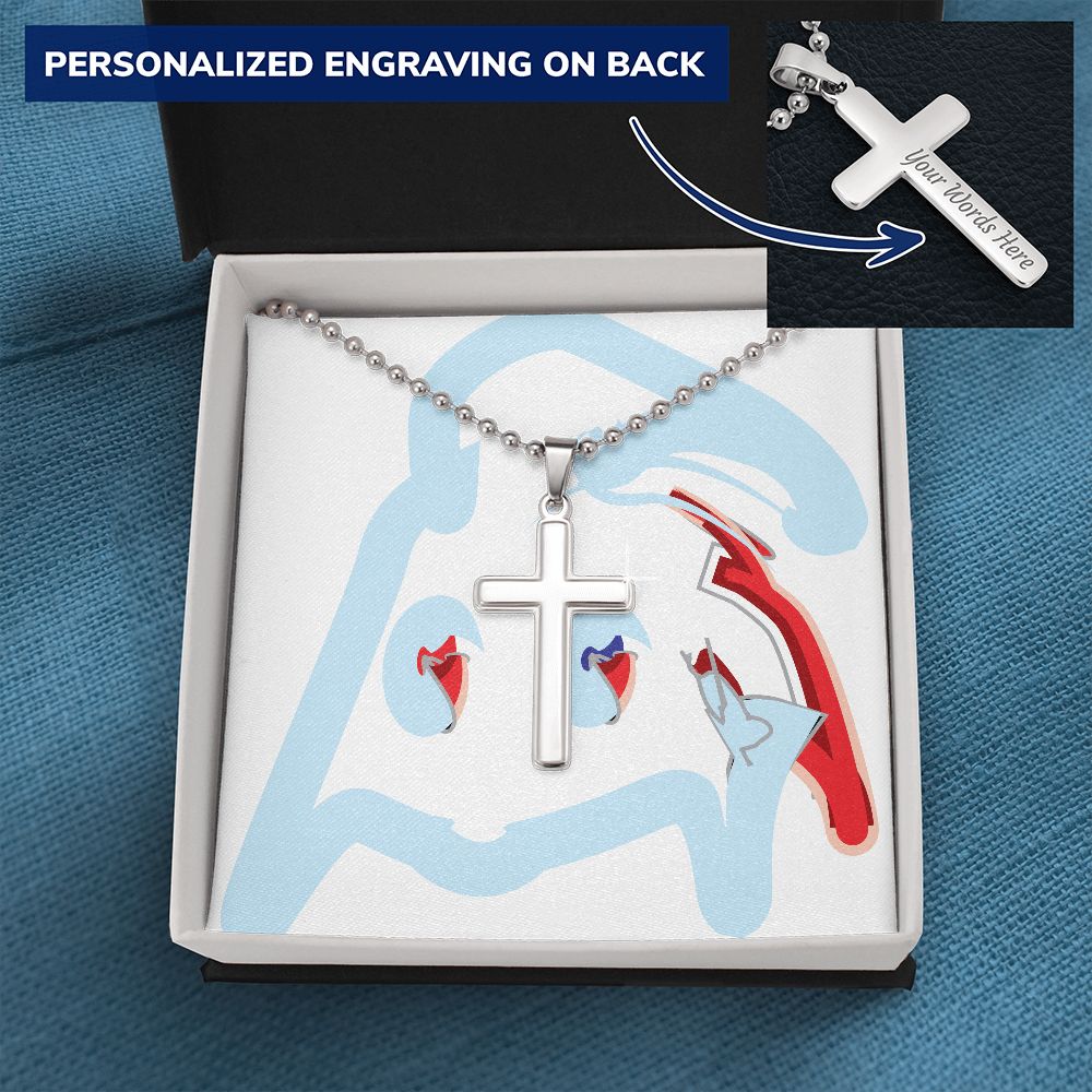 MATERIAL ABSTRACT BOX -PERKS* FREE STAINLESS CROSS CHAIN