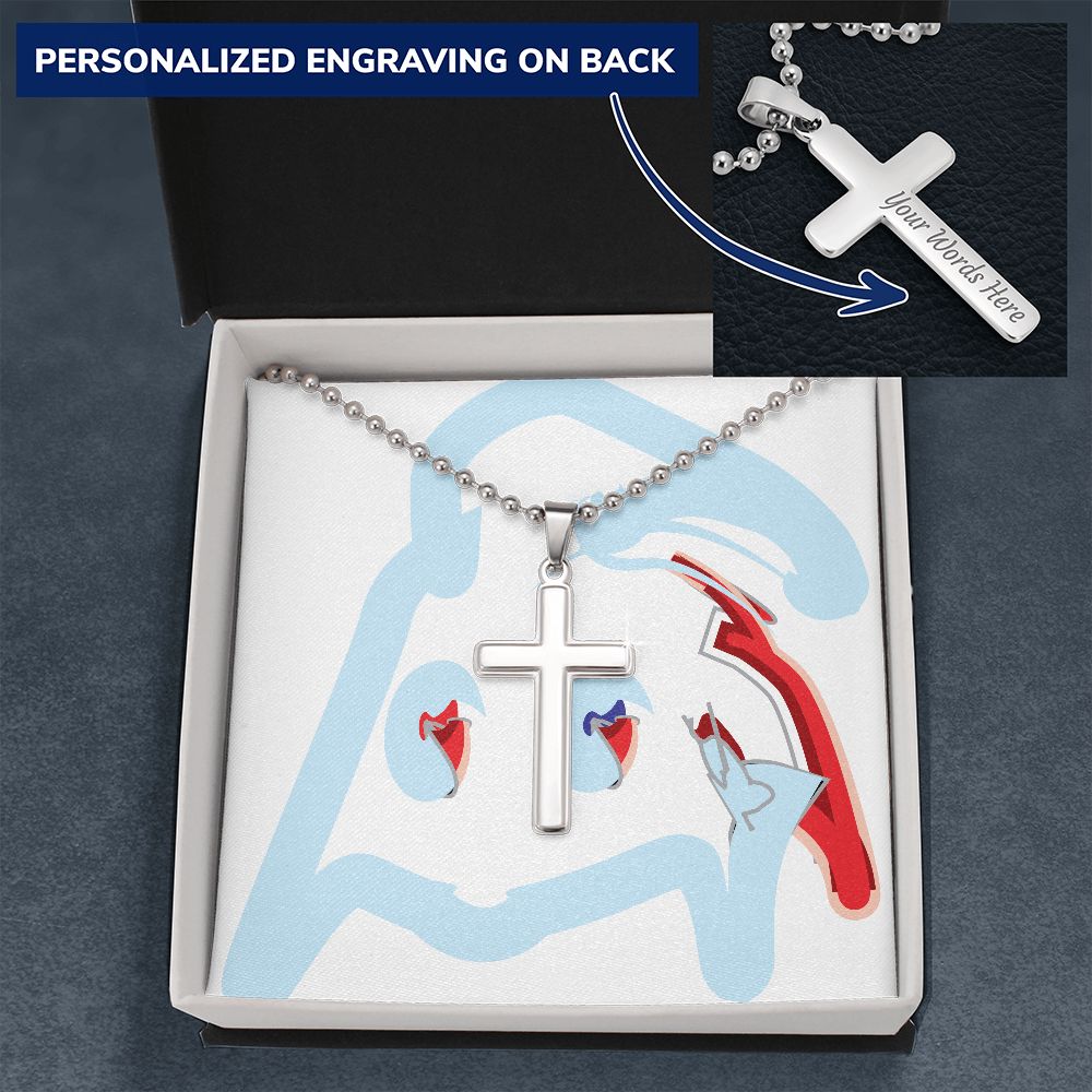 MATERIAL ABSTRACT BOX -PERKS* FREE STAINLESS CROSS CHAIN