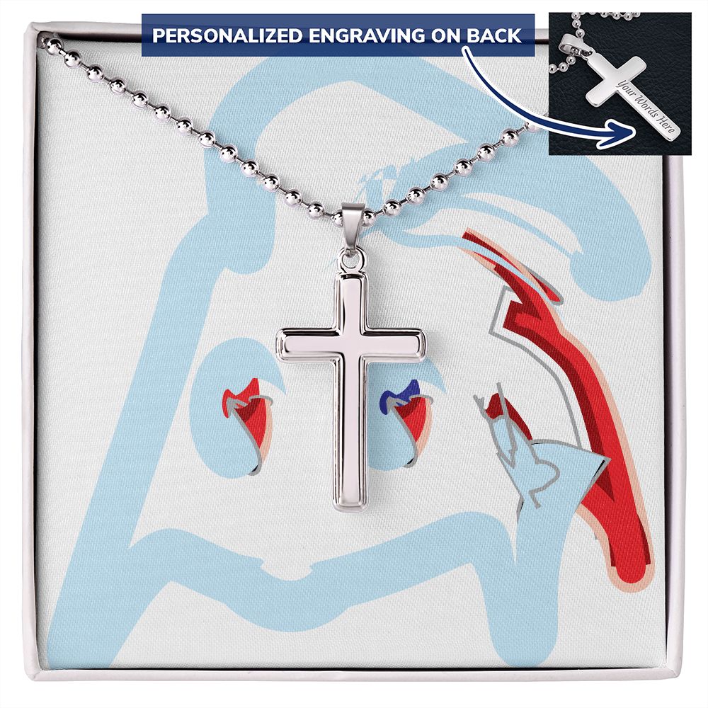 MATERIAL ABSTRACT BOX -PERKS* FREE STAINLESS CROSS CHAIN
