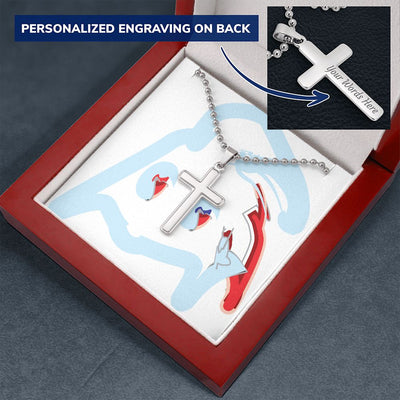MATERIAL ABSTRACT BOX -PERKS* FREE STAINLESS CROSS CHAIN