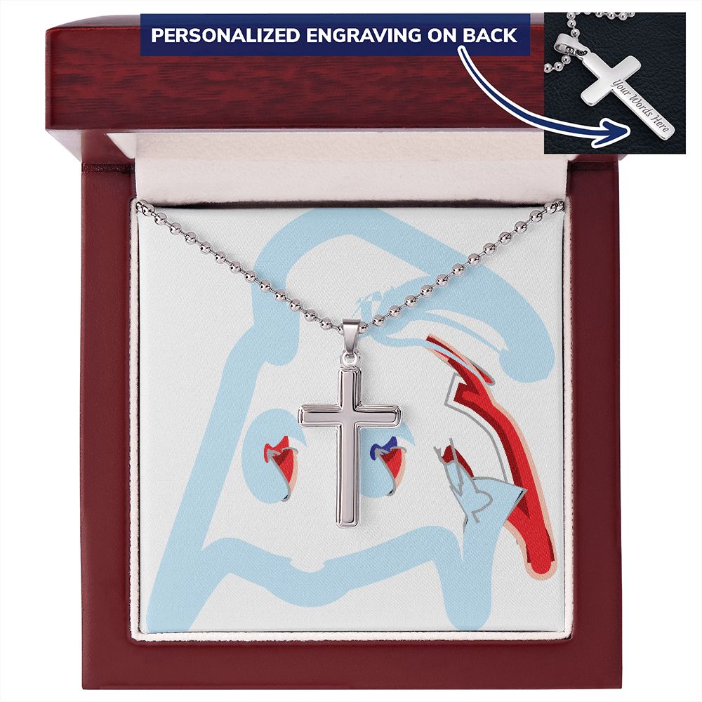 MATERIAL ABSTRACT BOX -PERKS* FREE STAINLESS CROSS CHAIN